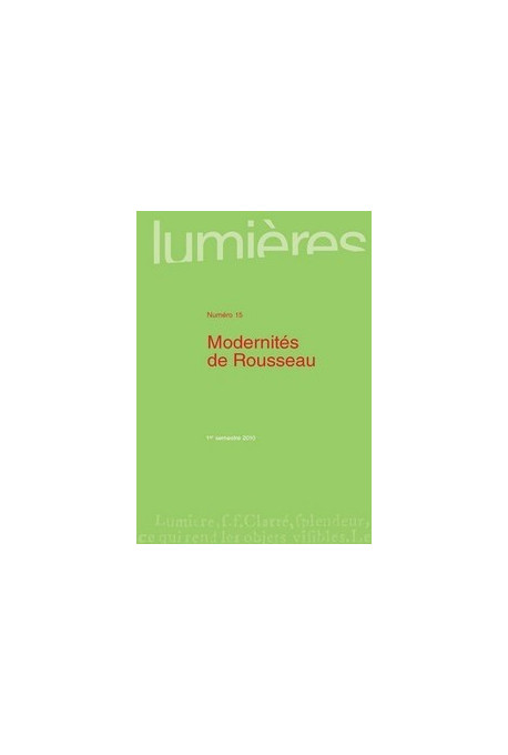 Modernités de Rousseau - Lumières 15