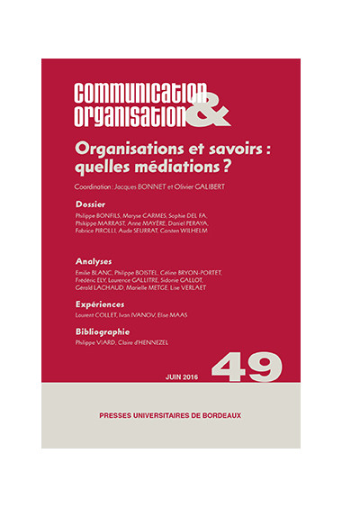 Organisations et savoirs : quelles médiations ?