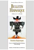 Bulletin Hispanique - Tome 122 - n° 1 - Juin 2020 - Variations donjuanesques