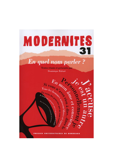 RABATÉ (Dominique)En quel nom parler ?, N°31