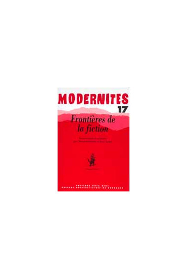 AUDET (René), GEFEN (Alexandre)Frontières de la fiction – Modernités 17