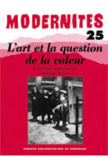 RABATÉ (Dominique) L\'art et la question de la valeur – Modernités 25